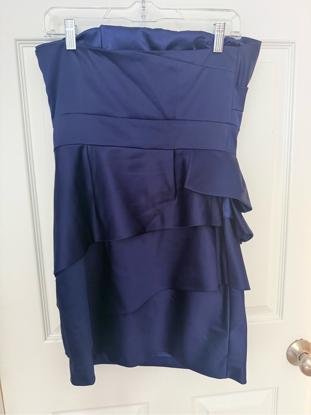 Max & Cleo Navy Strapless Tiered Ruffle Dress - Picture 2 of 3